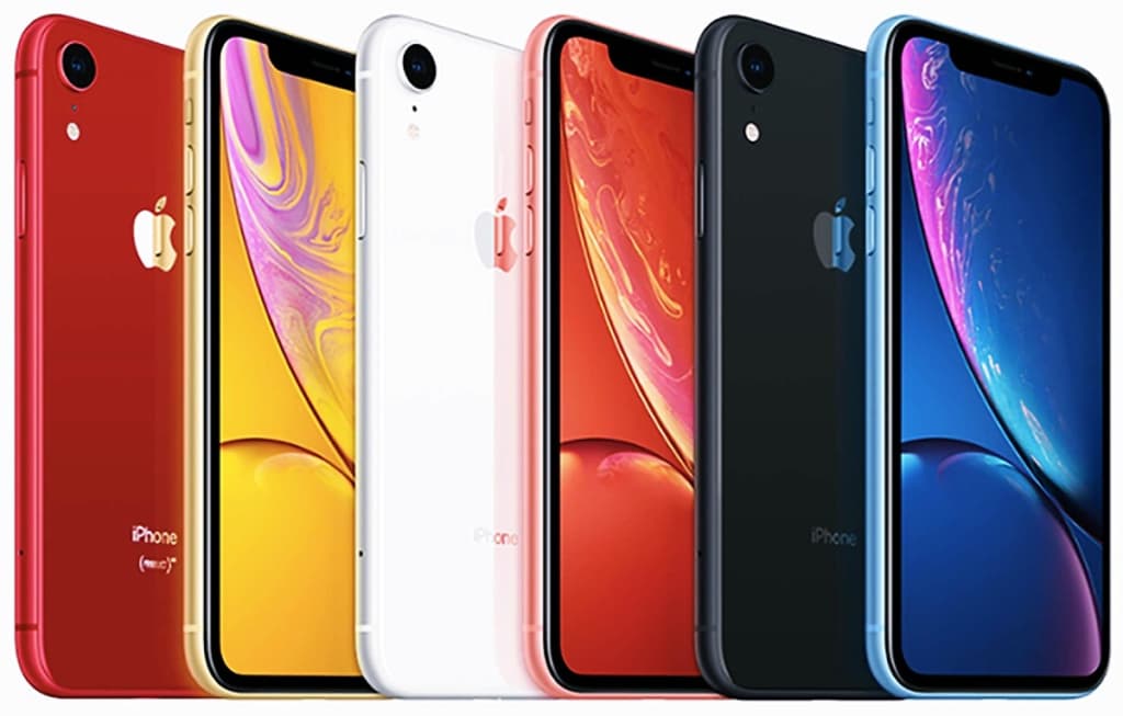 iPhone XR có tới 6 màu sắc bao gồm. Trắng, đen, đỏ, cam, vàng và xanh san hô