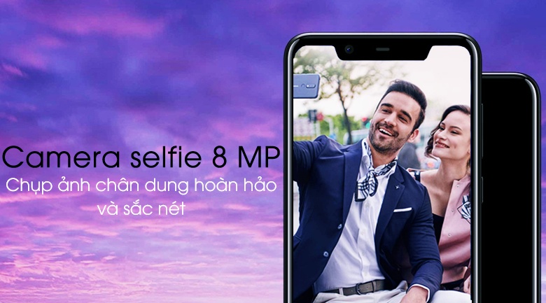 Camera selfie phía trước có độ phân giải 8 MP. Cũng có các tính năng AI, người dùng có thể chụp đồng thời cả hình ảnh phía sau và phía trước.