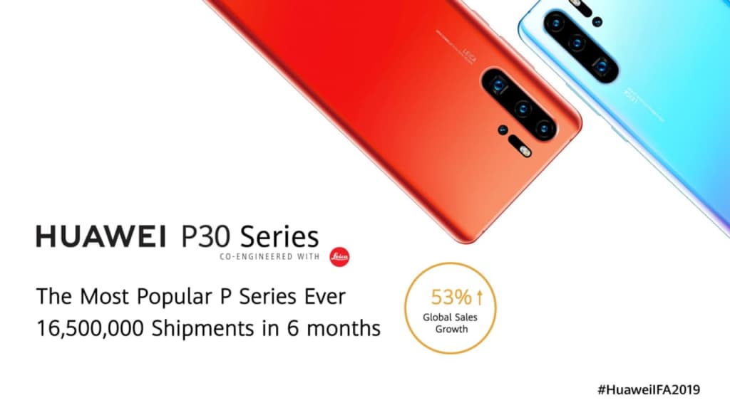 Doanh số Huawei P30 vượt qua 16,5 triệu chiếc sau 6 tháng bán ra