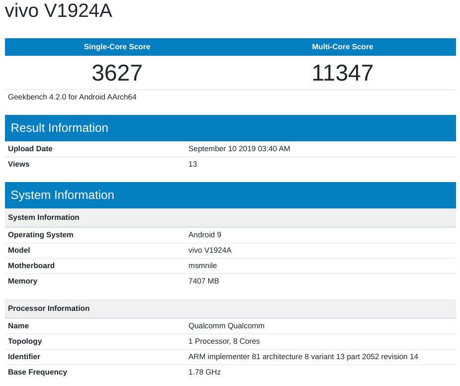 Vivo NEX 3 5G rò rĩ thông số cấu hình trên Geekbench