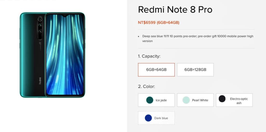 Xiaomi Redmi Note 8 Pro có thêm tuỳ chọn màu Dark Sea Blue