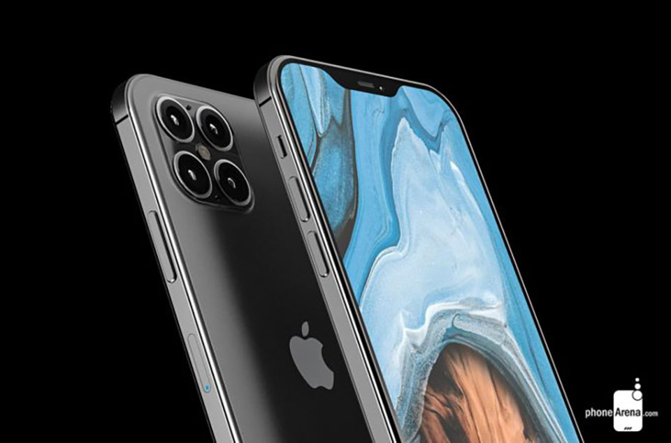 Hình ảnh Concept để lệ thiết kế của Apple iPhone 12 với 4 camera 