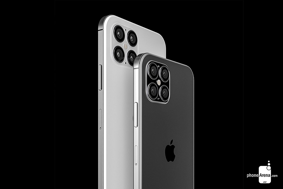 Hình ảnh Concept để lệ thiết kế của Apple iPhone 12 với 4 camera 