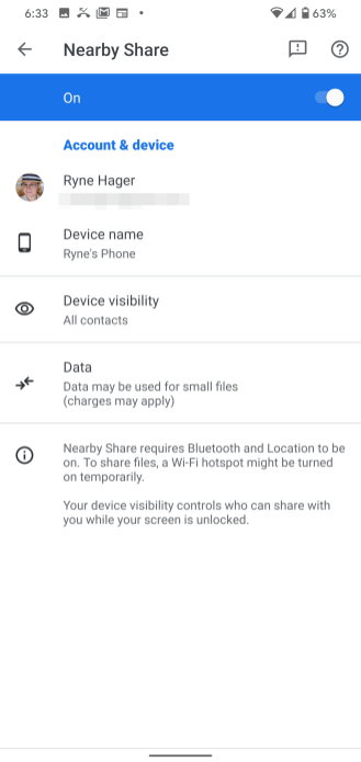 Google xác nhận tính năng "Chia sẻ gần đây - Nearby Sharing" của Android hiện đang trong giai đoạn thử nghiệm ở bản beta giới hạn